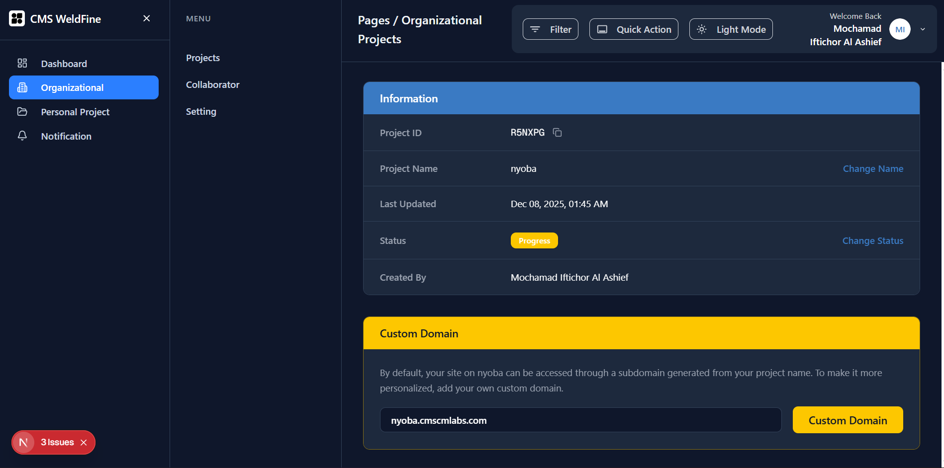 CMS Website Project